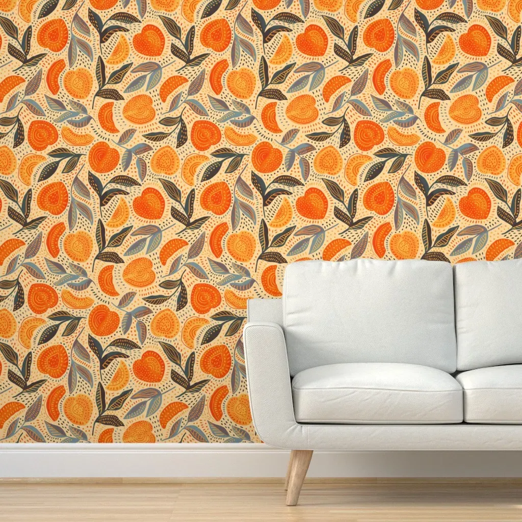 Life's A Peach Peel and Stick Wallpaper - Orange product