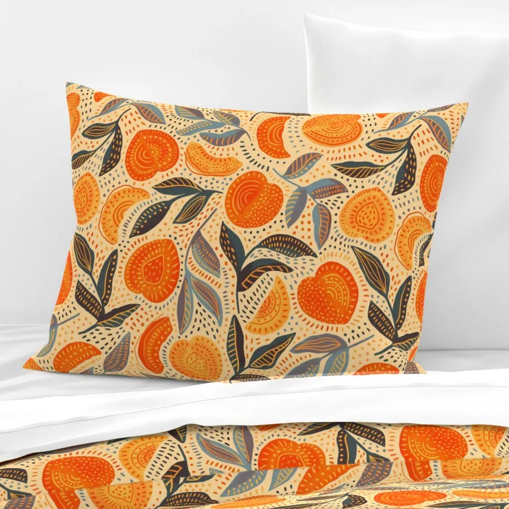 Life's A Peach Standard Knife Edge Pillow - Orange, Cotton Sateen product