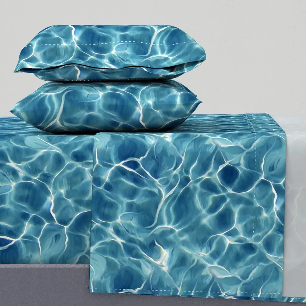 Light Blue Ocean Cal King Sheet Set - Teal product