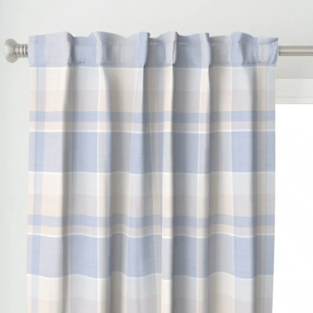 Light Blue Plaid Curtain Panel - Blue alternate view
