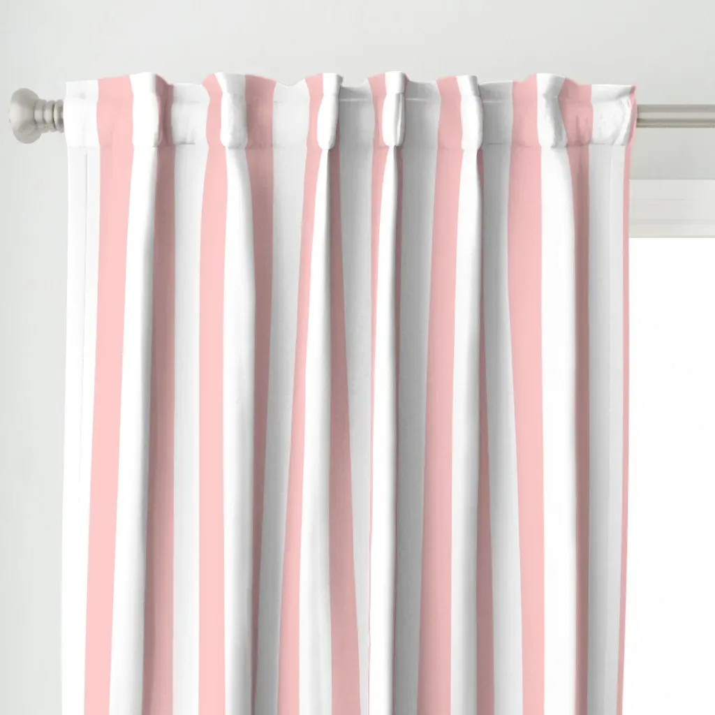Light Rose Pink White Curtain Panel - Pink alternate view