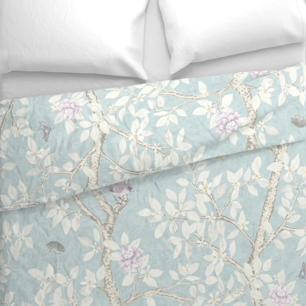 Lightened2 Robins Egg Climbing Duvet Cover - Light Blue alternate view