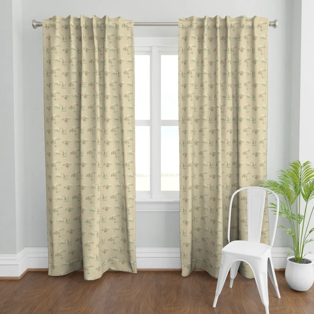 Lil Bucking Broncos Curtain Panel - Beige product