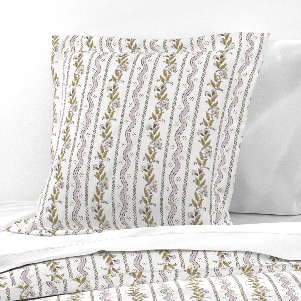 Lilac And Toast Emma Stripe Euro Pillow Sham - Brown product