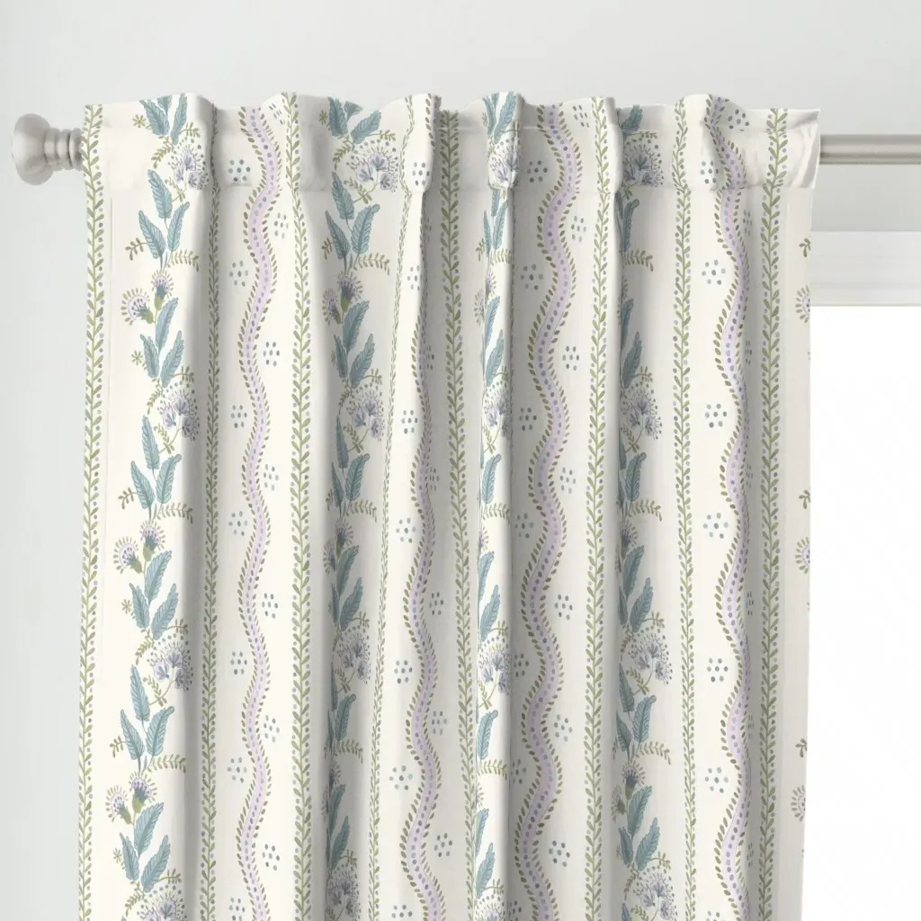 Lilac Sage and Blue Curtain Panel - Light Pink alternate view