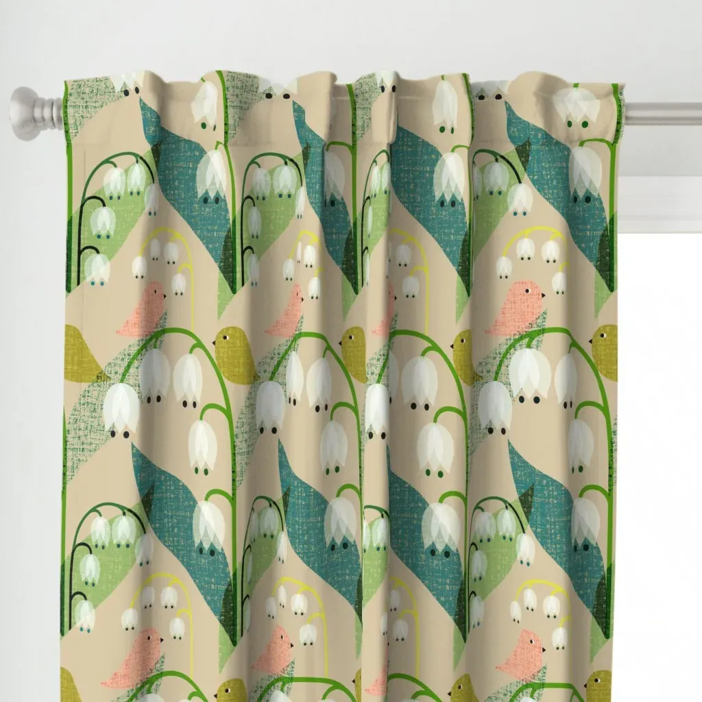 Lilies Of The Valley Curtain Panel - White alternate view
