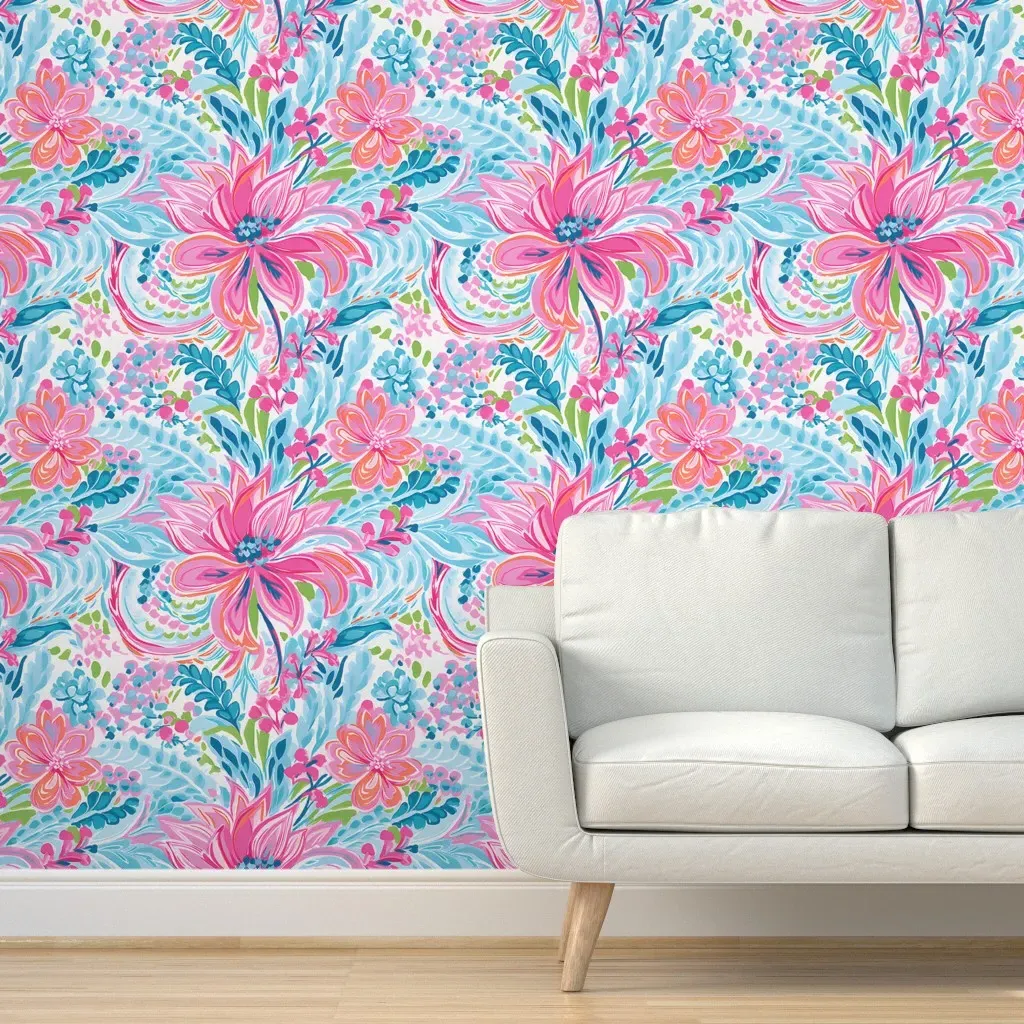 Lilly's Bouquet Peel and Stick Wallpaper - Pink product