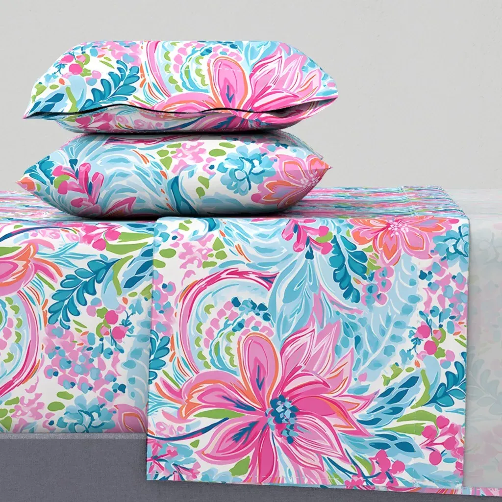 Lilly's Bouquet Queen Sheet Set - Pink product