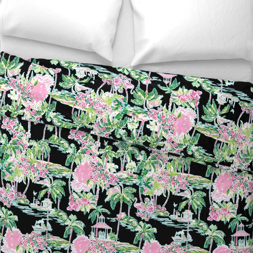 Lilly's Palm Harbor Toile Duvet Cover - Pink alternate view