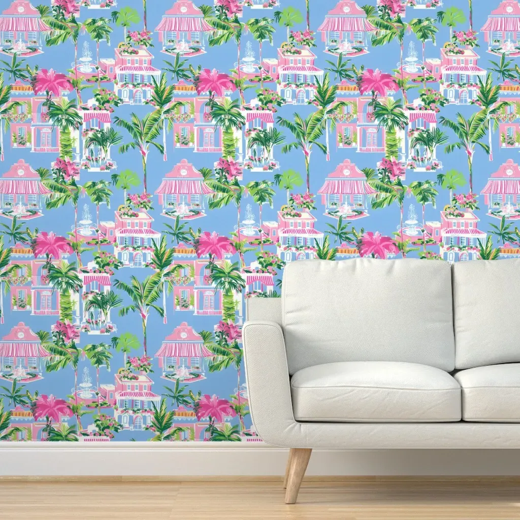 Lilly's Shopping Spree Peel and Stick Wallpaper - Pink product