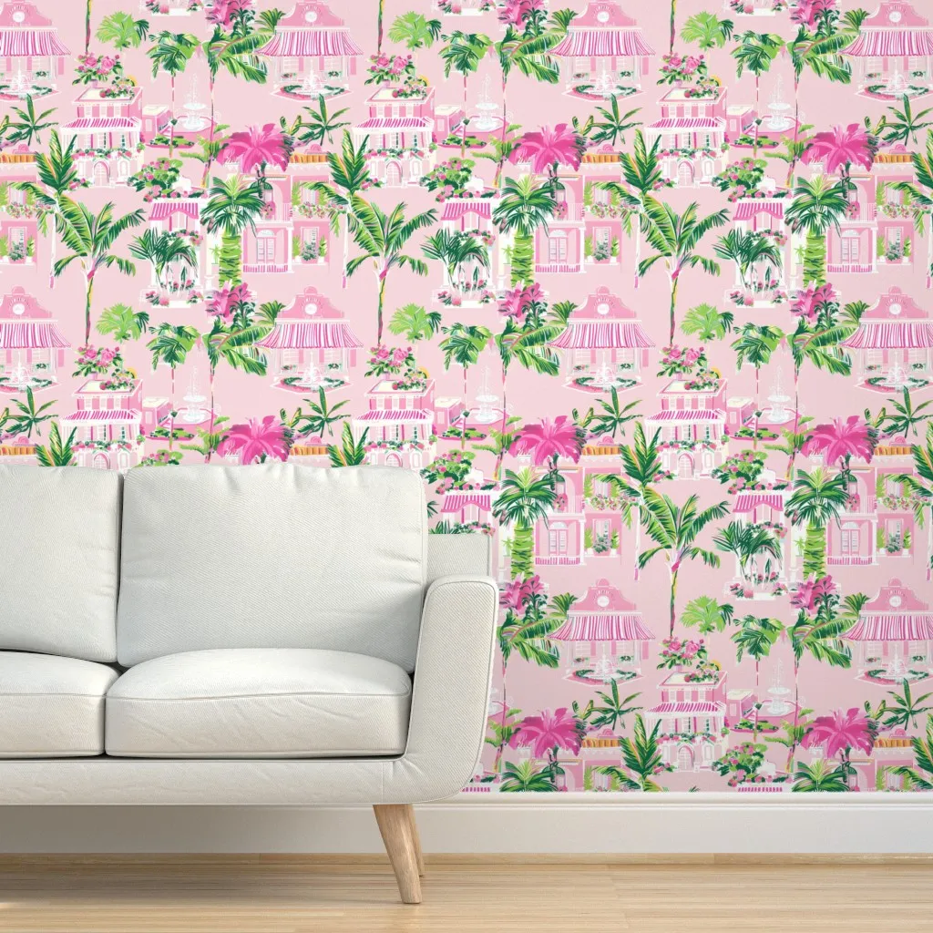 Lilly's Shopping Spree Peel and Stick Wallpaper - Pink product