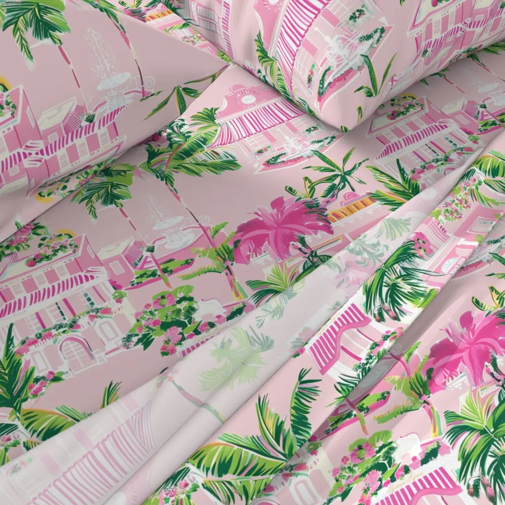 Lilly's Shopping Spree Wallpaper King Sheet Set - Pink alternate view