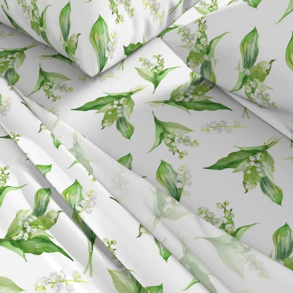 Lily Of The Valley 11" Repeat King Sheet Set - Green alternate view
