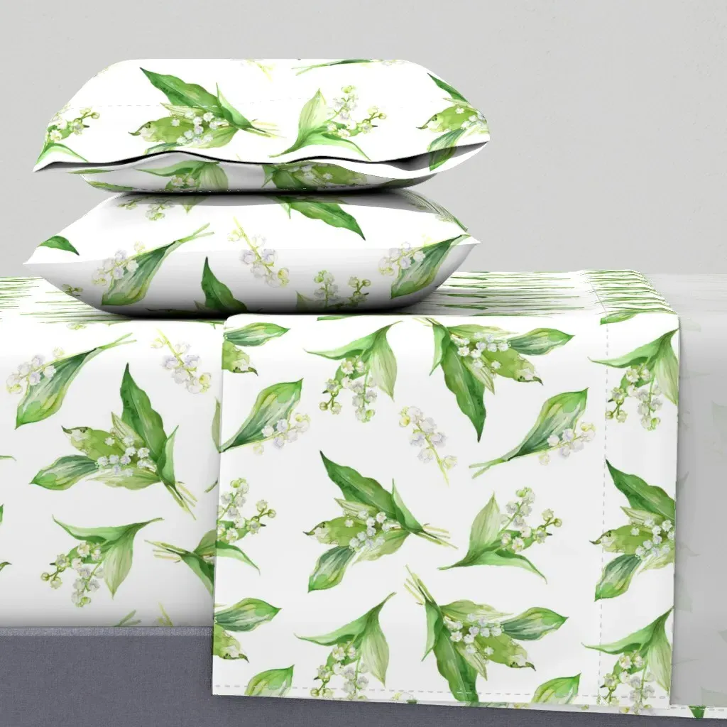 Lily Of The Valley 11" Repeat King Sheet Set - Green product