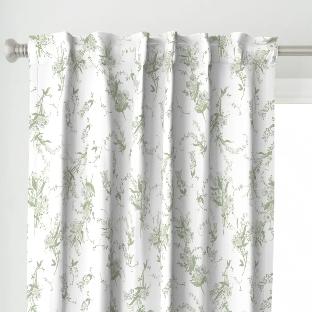 Lily Of The Valley Curtain Panel - Green alternate view