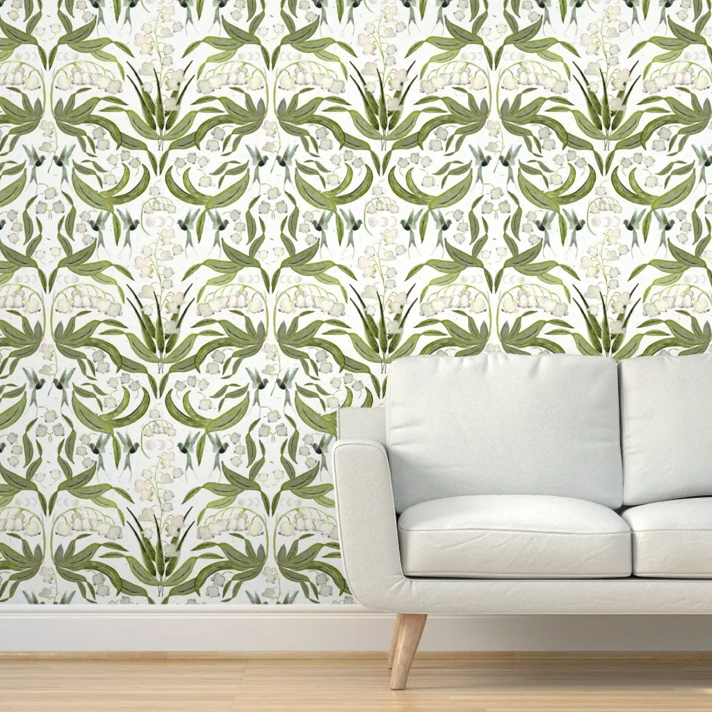Lily of the Valley Floral Peel and Stick Wallpaper - Green product