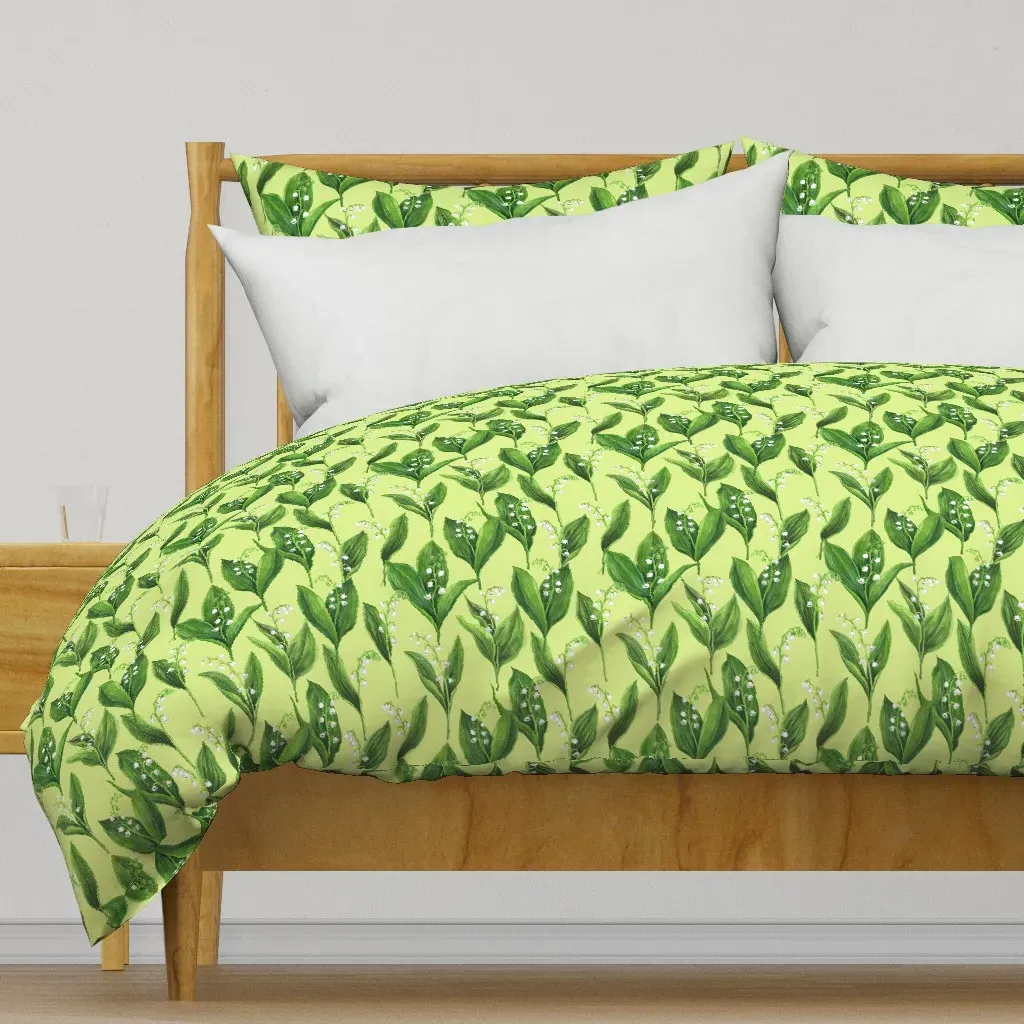 Lily Of The Valley On Honeydew Duvet Cover - Green product