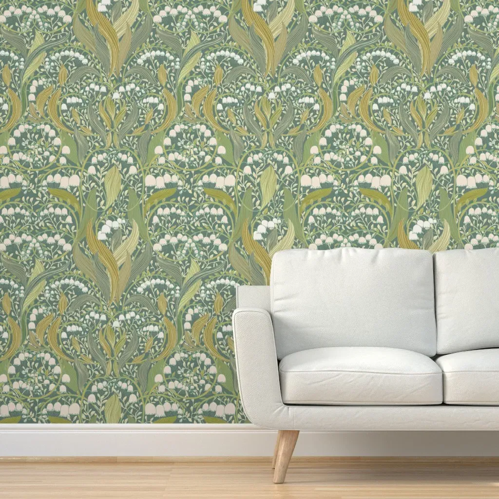 Lily Of The Valley Peel and Stick Wallpaper - Green product