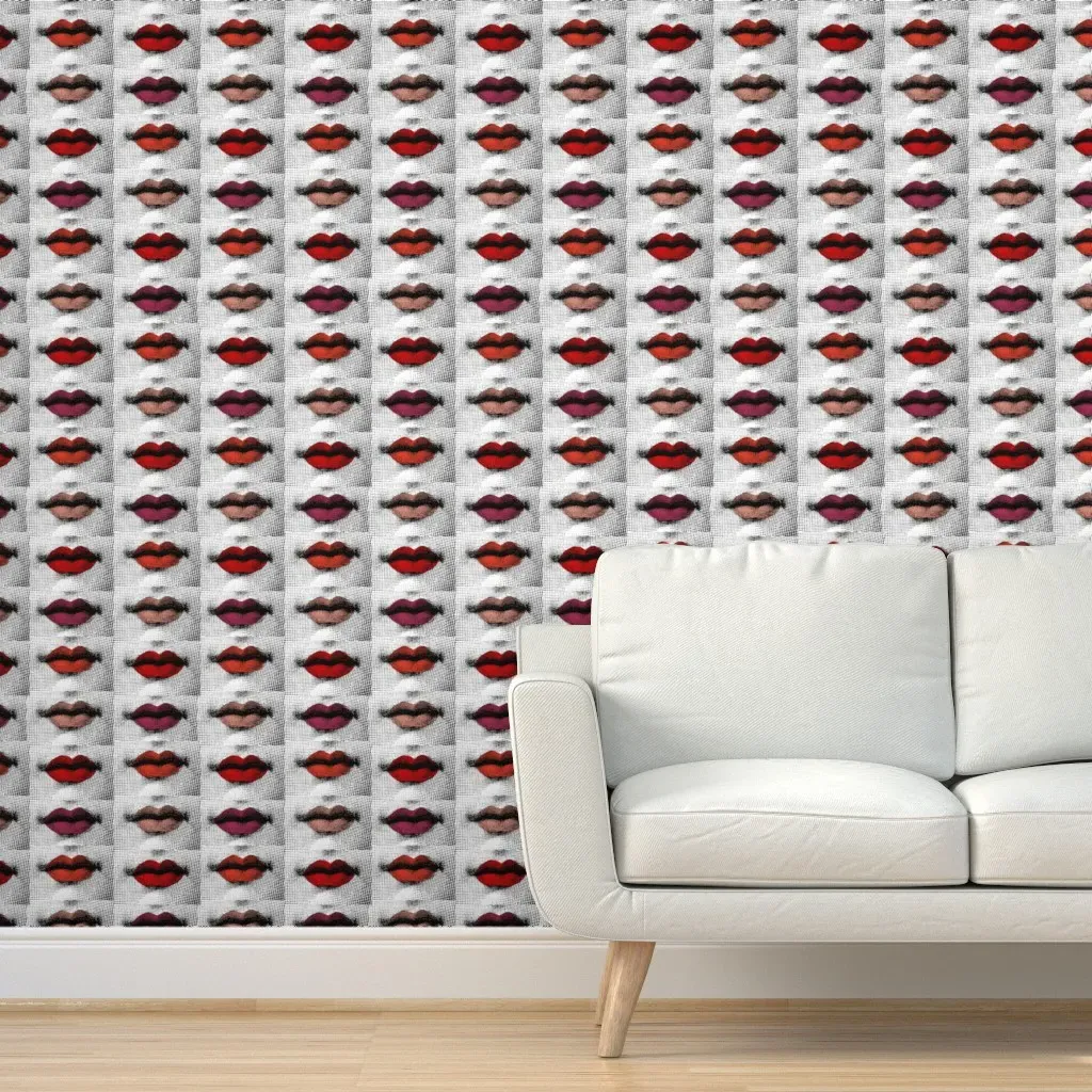 Lina's Lips Peel and Stick Wallpaper - Red product