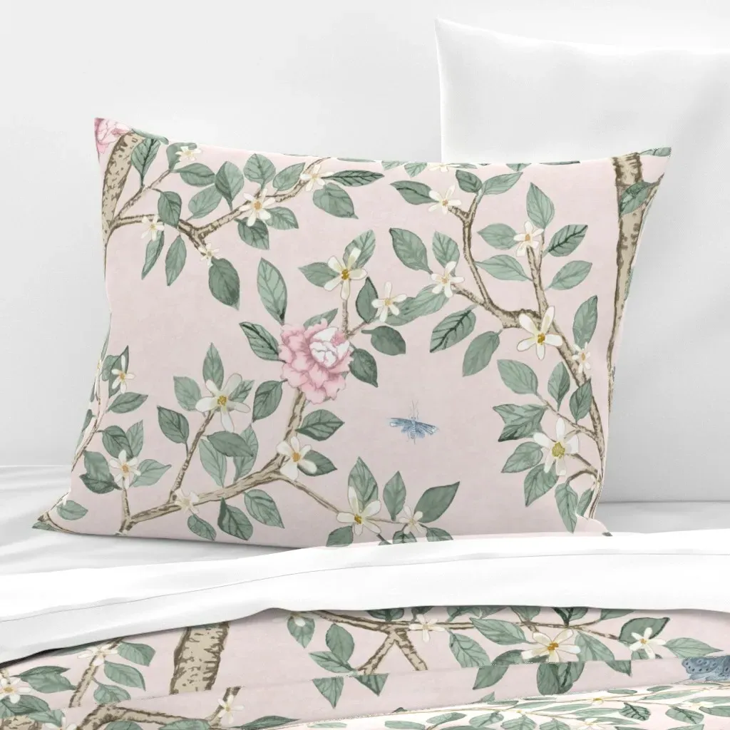 Lindsay Elsie's Garden Standard Knife Edge Pillow - Pink, Cotton Sateen product