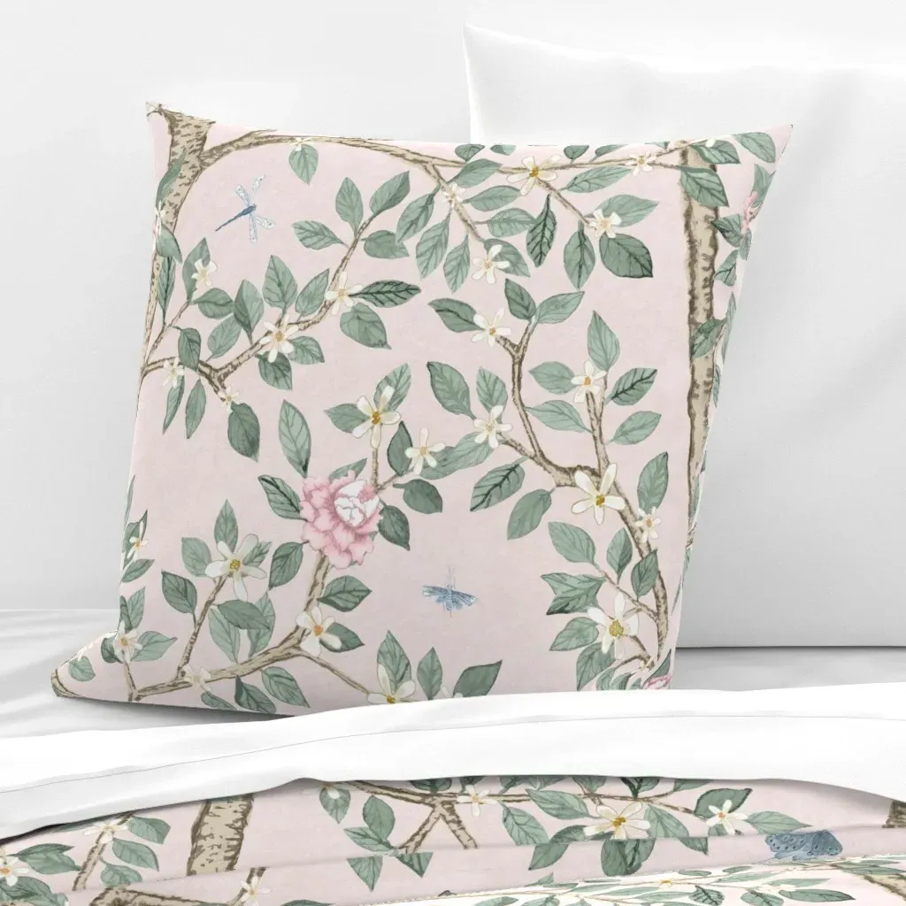 Lindsay Pale Pink Elsie's Garden Euro Pillow Sham - Pink product