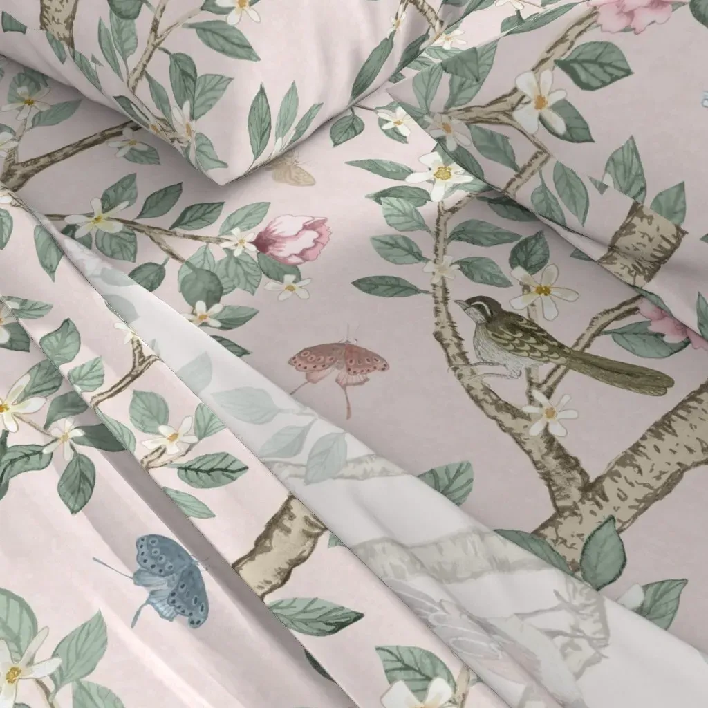 Lindsay Pale Pink Elsie's Garden Queen Sheet Set - Pink alternate view