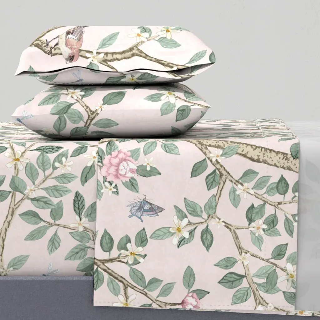 Lindsay Pale Pink Elsie's Garden Queen Sheet Set - Pink product