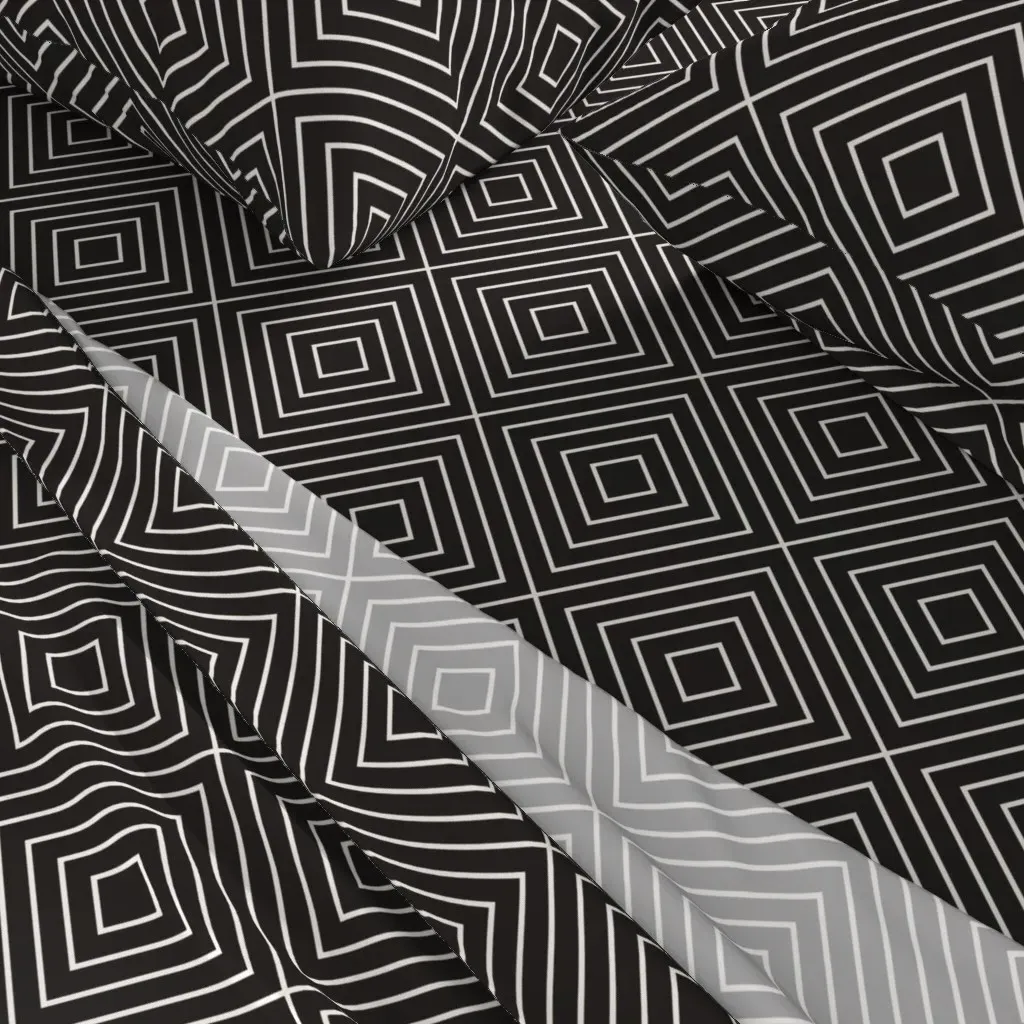Line Diamond Tile Dark King Sheet Set - White alternate view