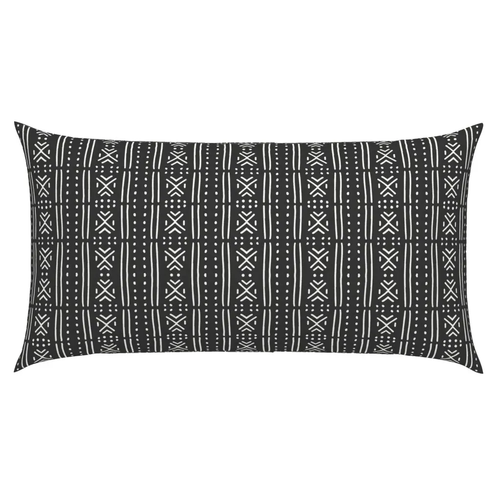 Line Mudcloth Dark King Pillow Sham - White product
