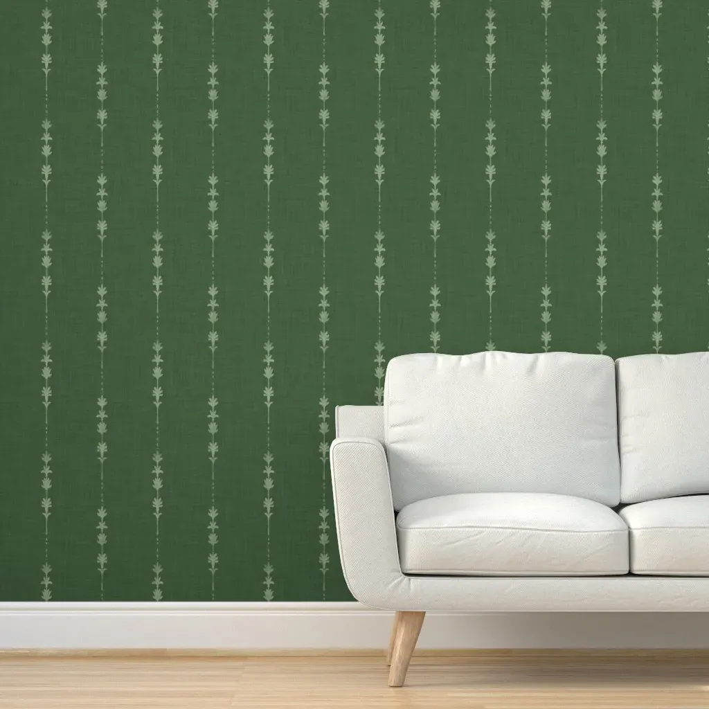 Linear Lavender Floral Peel and Stick Wallpaper - Sage Green product