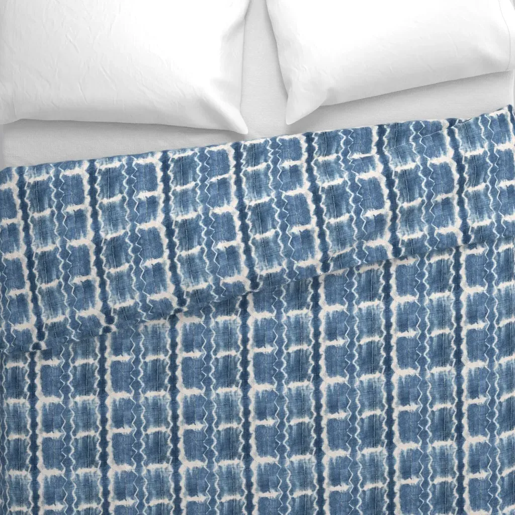 Linear Tie Dye Shibori Duvet Cover - Indigo alternate view