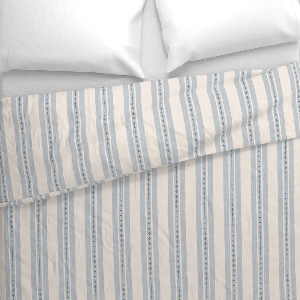 Linen Look Rustic Boho Duvet Cover - Off-White, Linen alternate view