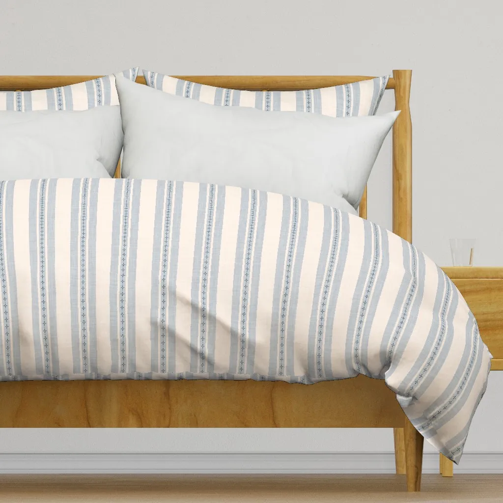 Linen Look Rustic Boho Duvet Cover - Off-White, Linen product