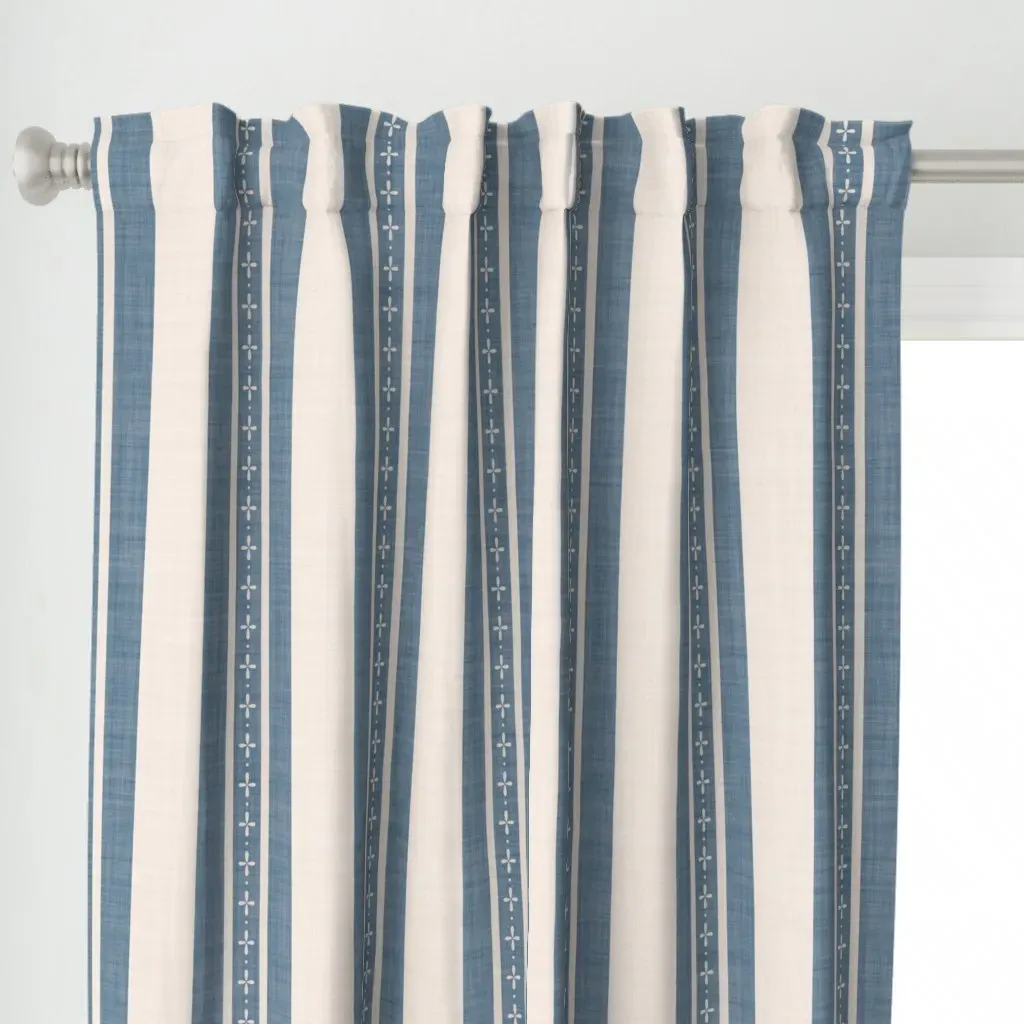 Linen Look Rustic Curtain Panel - Dusty Blue alternate view