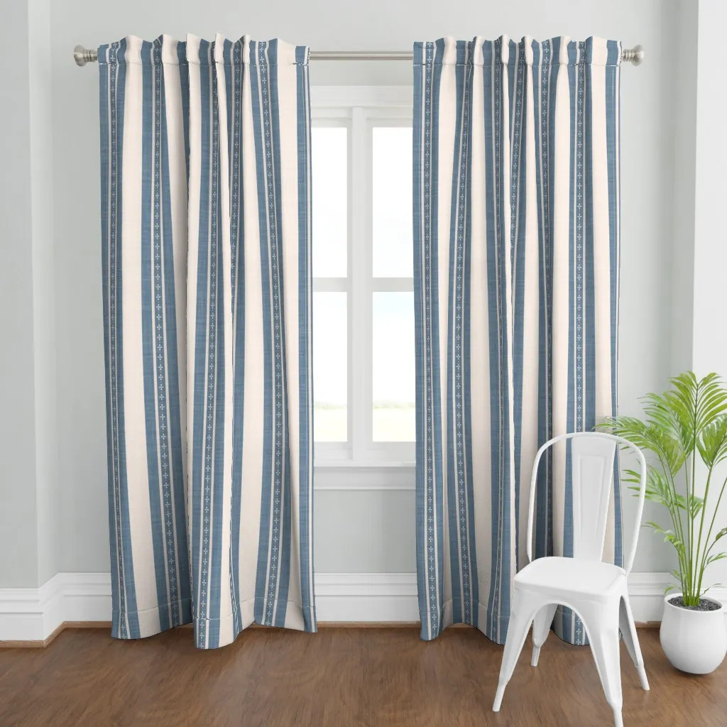 Linen Look Rustic Curtain Panel - Dusty Blue product
