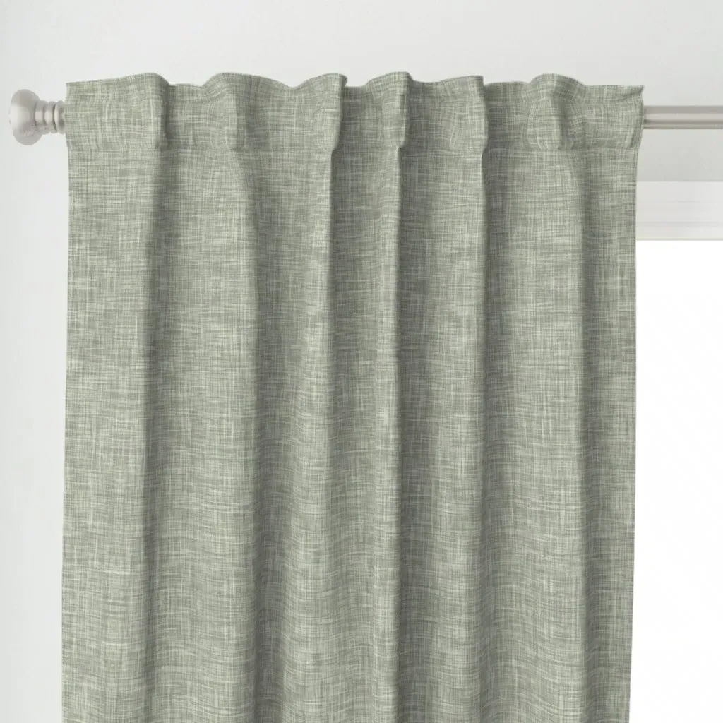 Linen Look Texture Curtain Panel - Sage Green alternate view