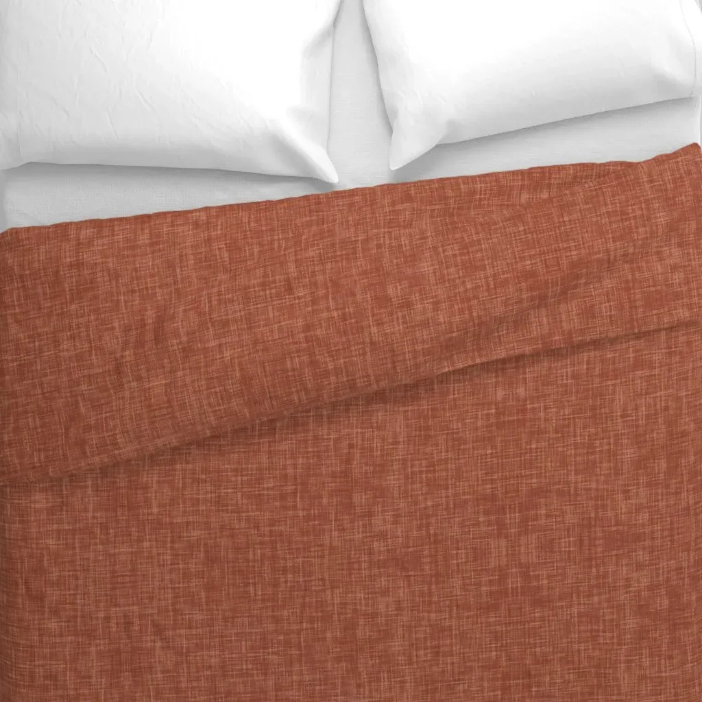 Linen Look Texture Duvet Cover - Terracotta alternate view