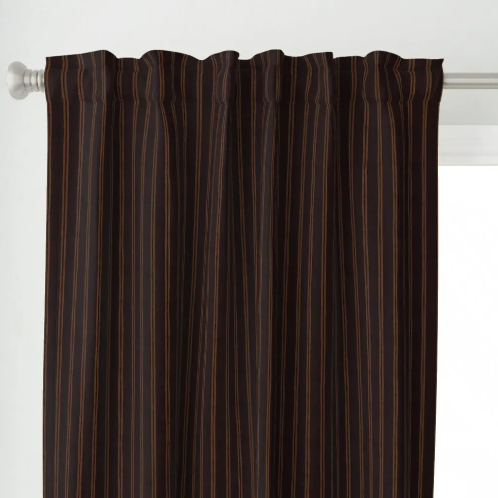 Linen Stripe Small Curtain Panel - Auburn alternate view