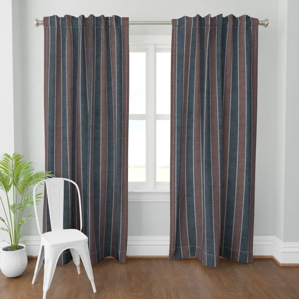 Linen Texture French Curtain Panel - Blue product