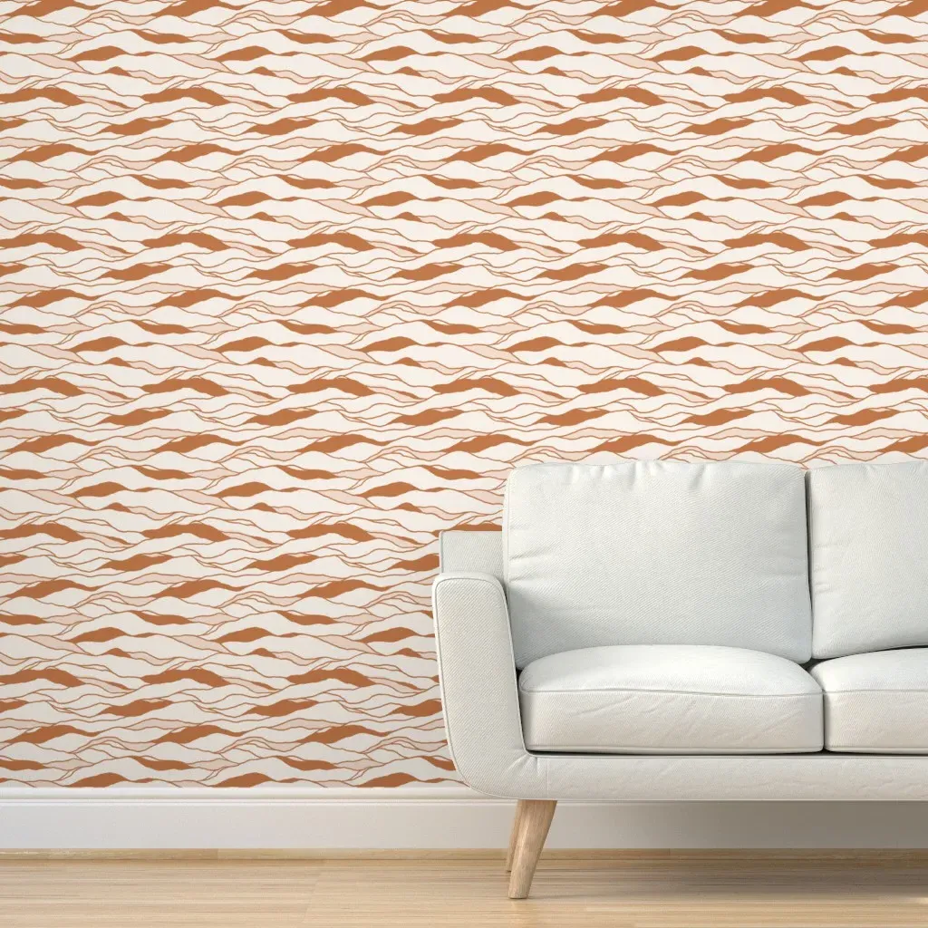 Lines Of Nature Peel and Stick Wallpaper - Terracotta product