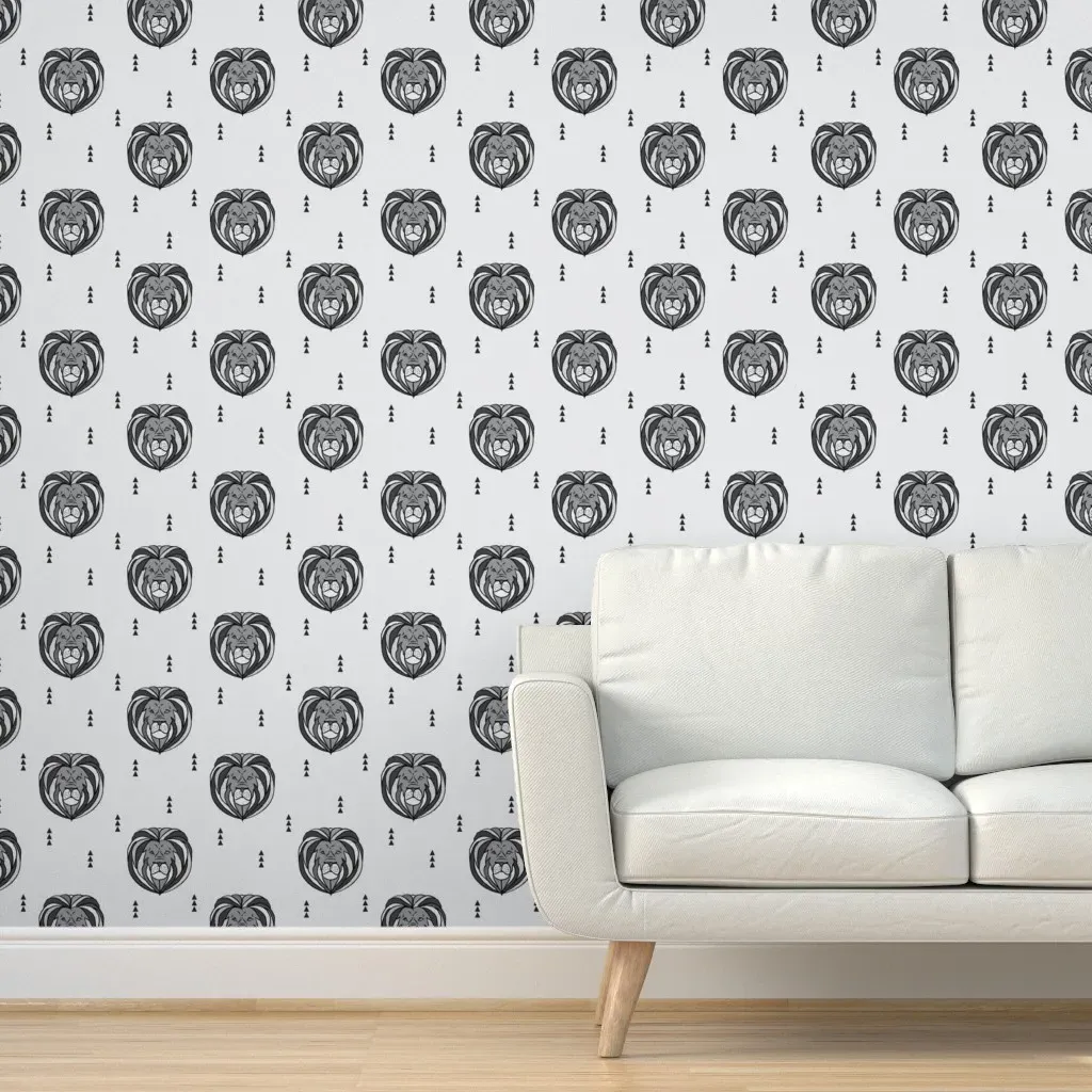 Lion Peel and Stick Wallpaper - Grey product