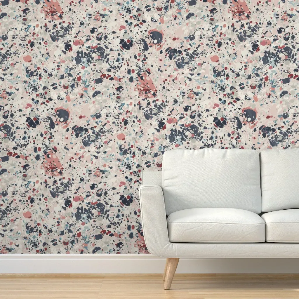 Lisa K Marbled Brick Peel and Stick Wallpaper - Beige product