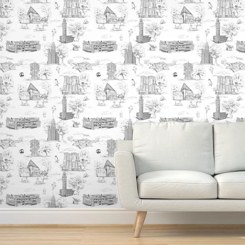 Lisa's Custom Baltimore Toile Peel and Stick Wallpaper - Black product