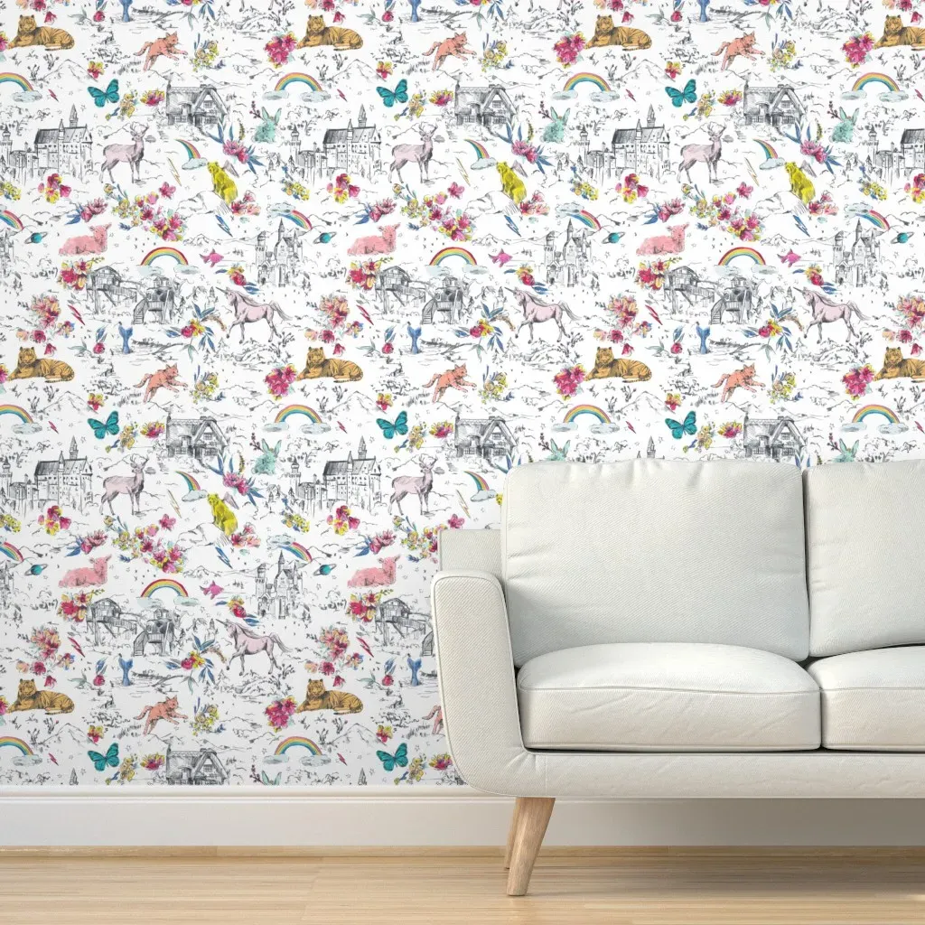 Little And Fierce Peel and Stick Wallpaper - White, Green product