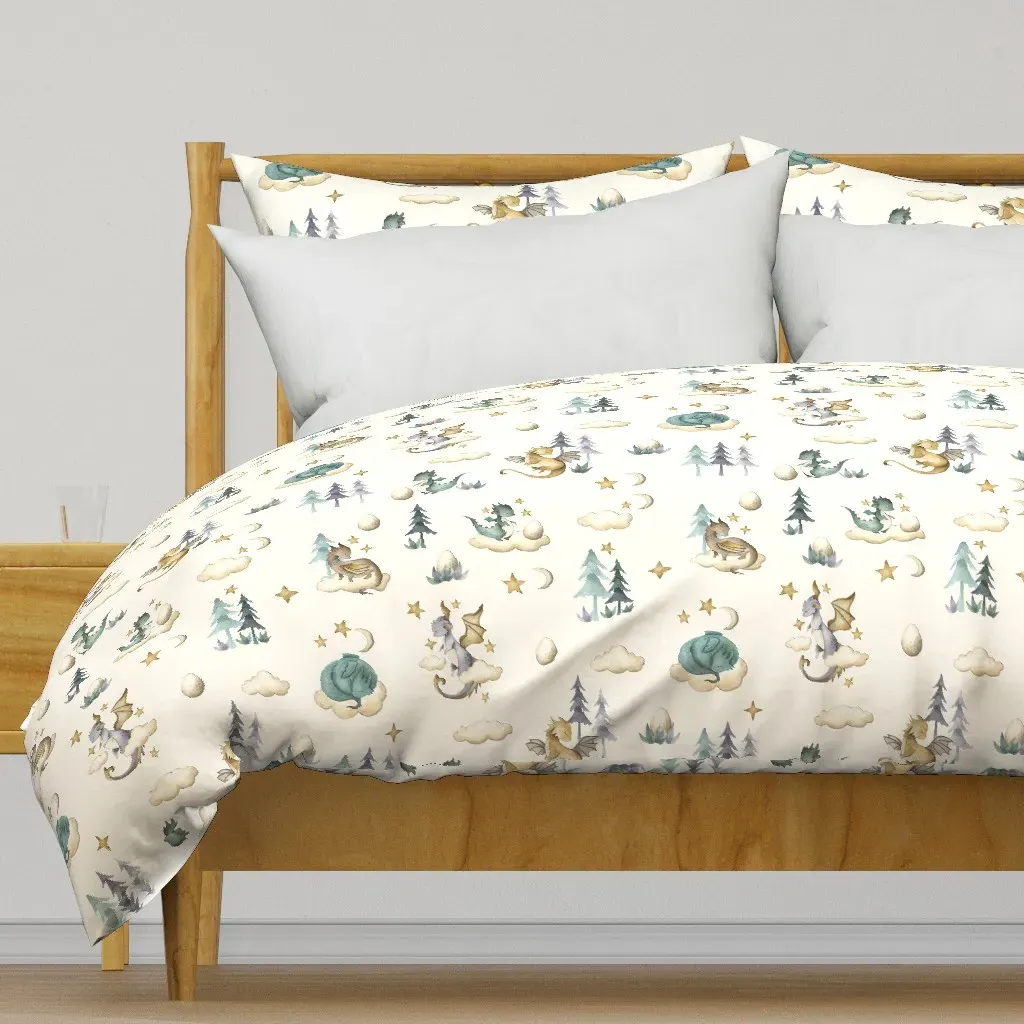 Little Baby Dragons Duvet Cover - Dusty Blue product