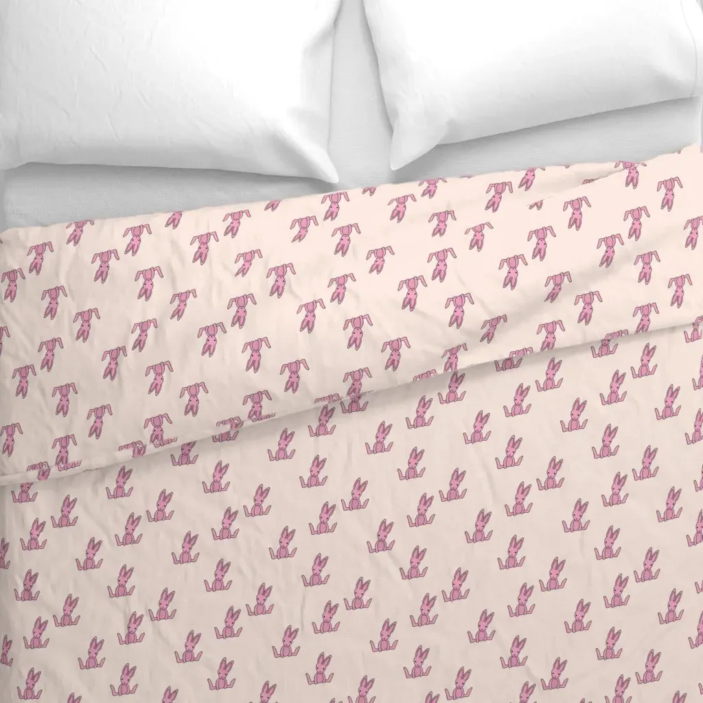 Little Bunny Love Minimalist Duvet Cover - Pink alternate view