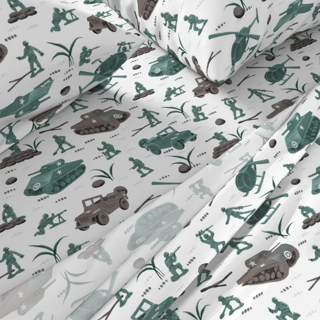 Little Green Army Men Full Sheet Set - Green alternate view