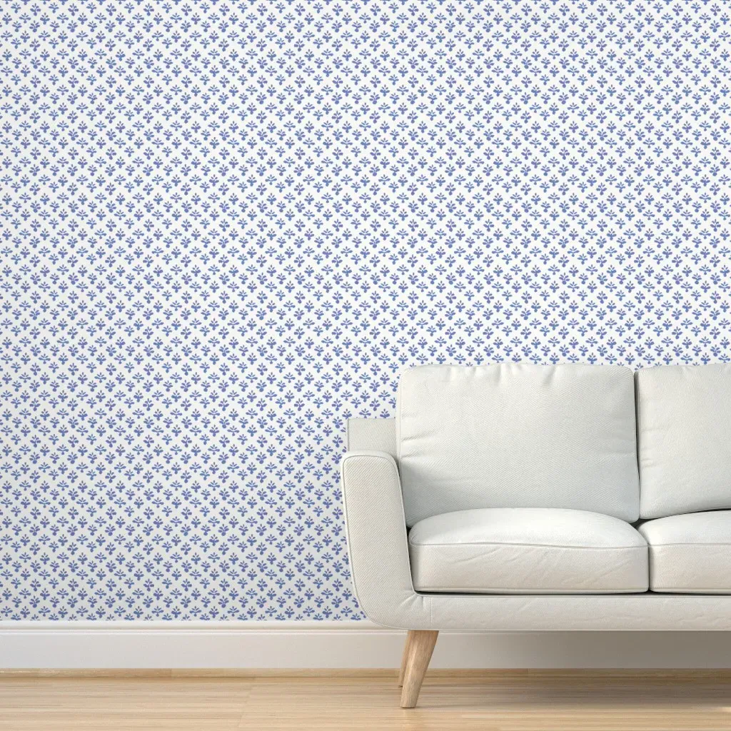 Little Leaves Delft Peel and Stick Wallpaper - Indigo product