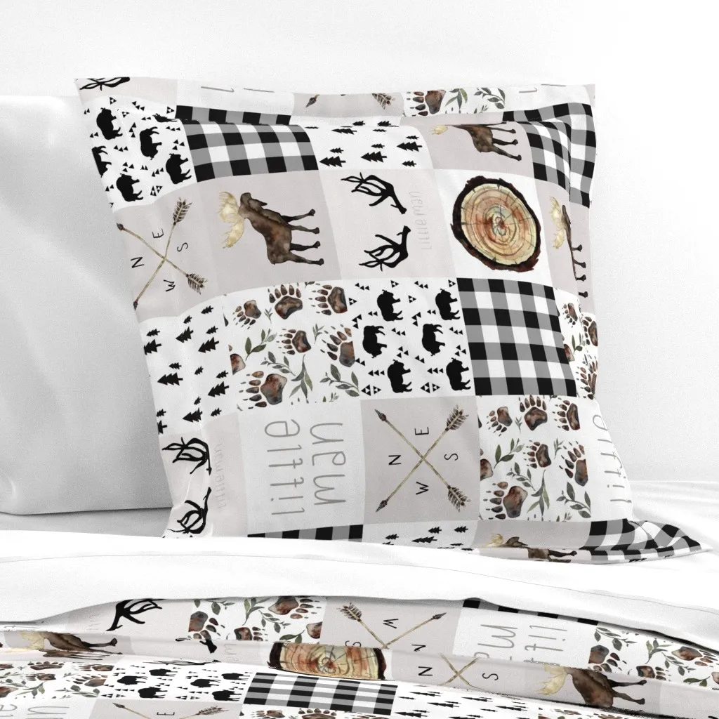 Little Man Cheater 6 Inch Blocks Euro Pillow Sham - Beige product