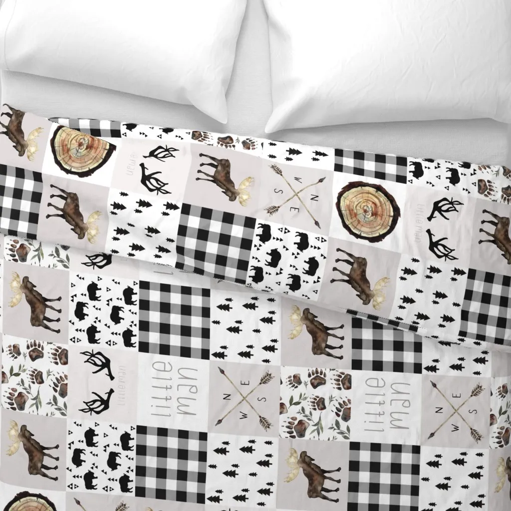 Little Man Cheater 6 Inch Duvet Cover - Beige alternate view